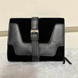 Yves Saint Laurent Black Leather And Suede Wallet